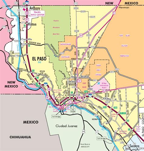 Map of El Paso Texas